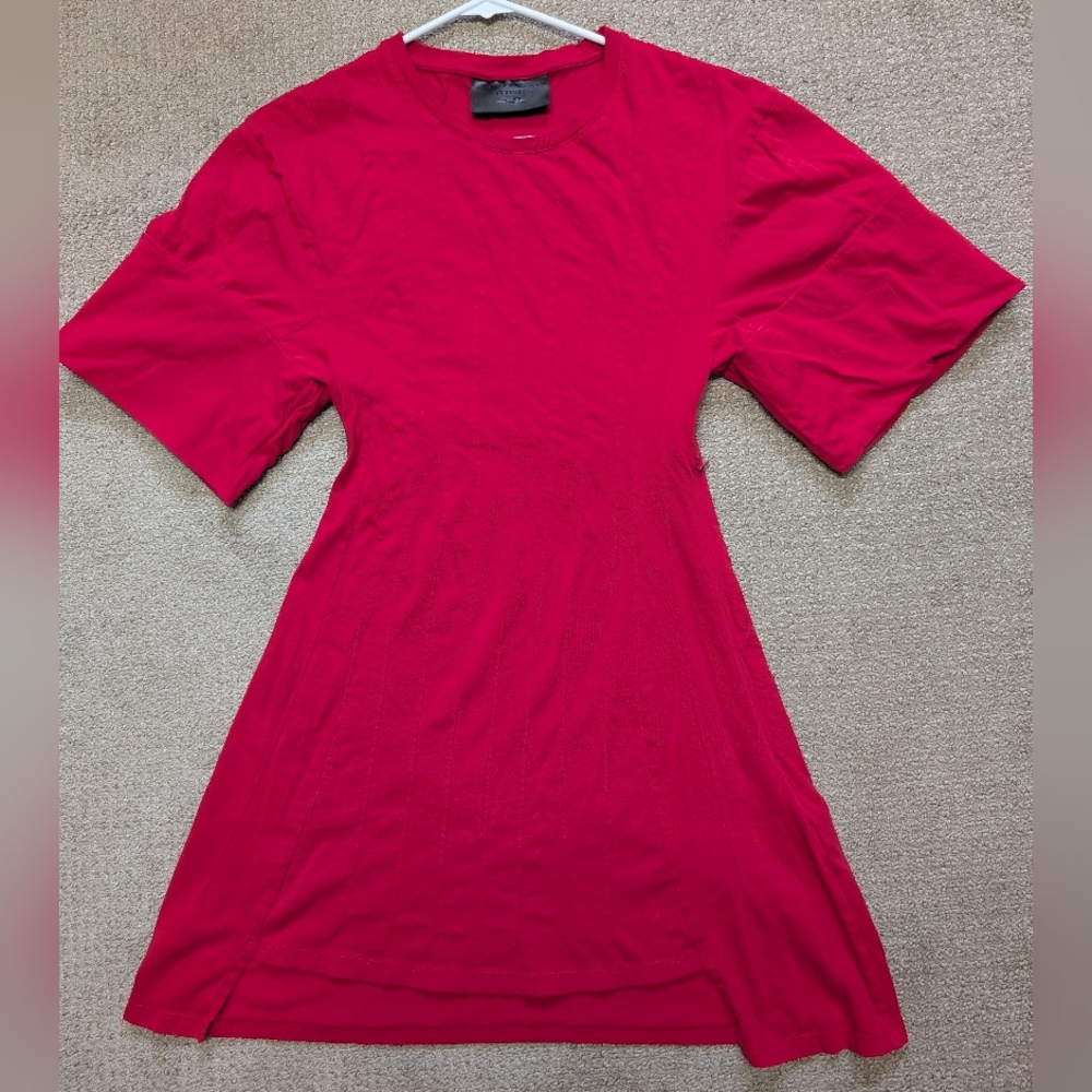 Philipp Plein Women's Red Cotton Short Sleeve Mini Dress XS/S Holiday Designer